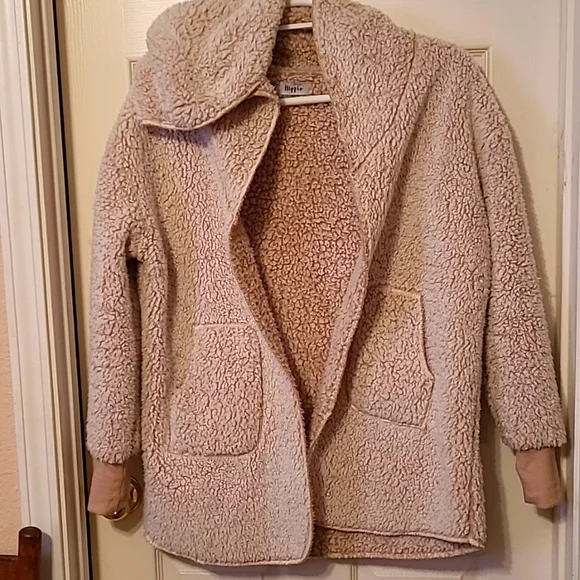 Teddy Coat - LAST ONE - Sherpa Fleece MILITARY HIPPIE - Picture 4 of 12
